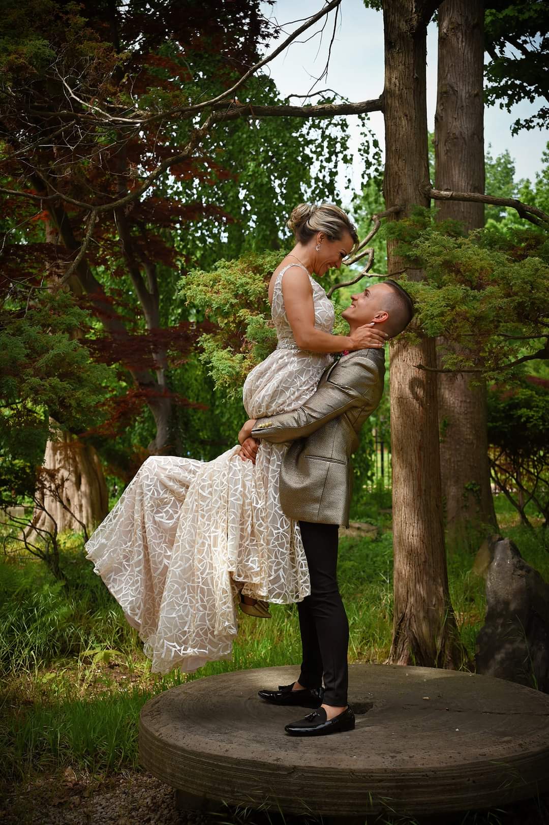A DanceFam couple together on their wedding day
